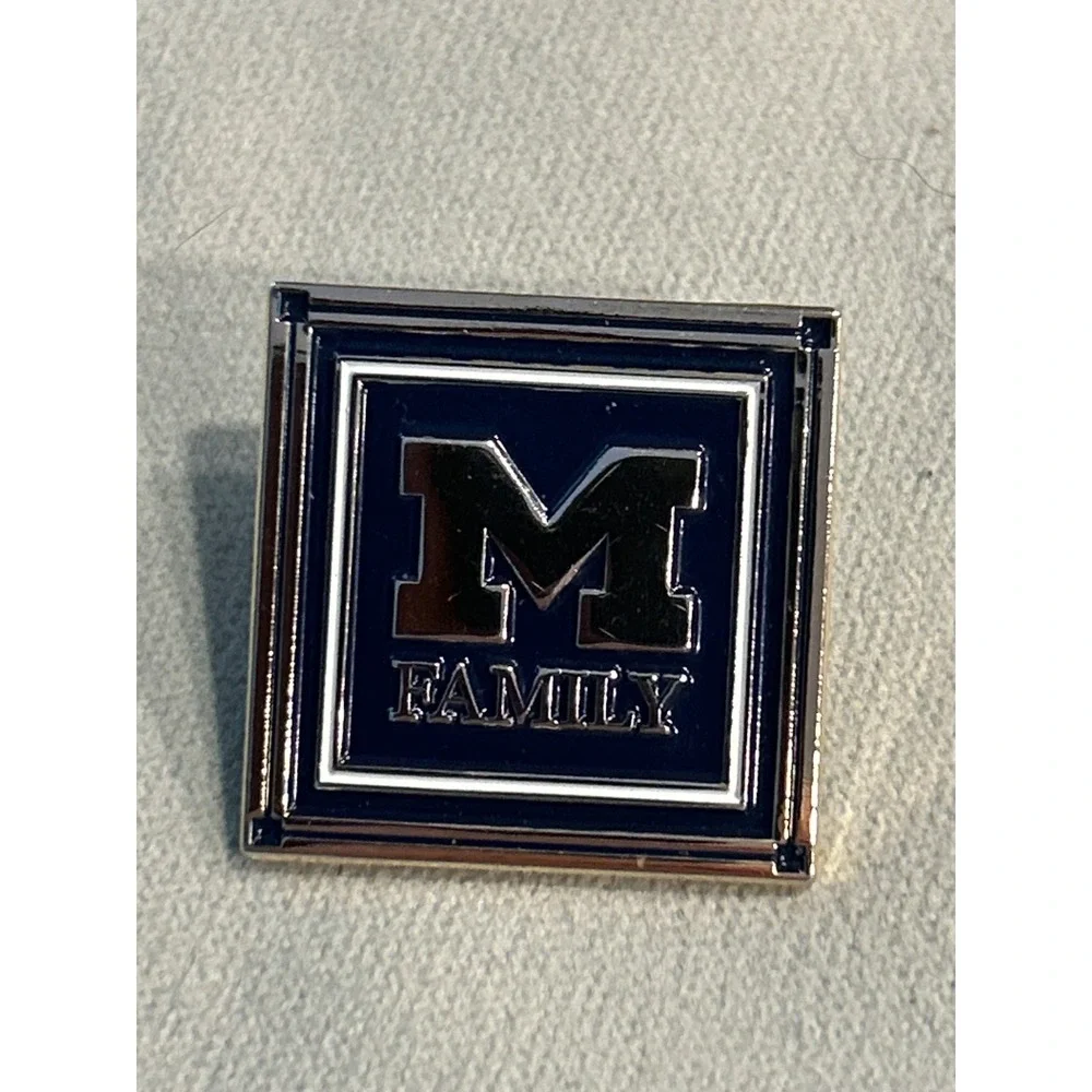 University of Michigan Family Lapel Pin M Family Navy & Silver